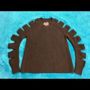 Zoe Jordan thick knit cut out sleeves sweater